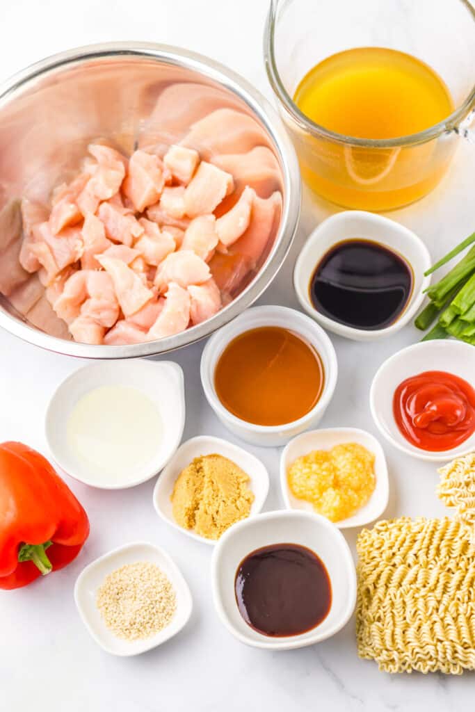 Honey Garlic Chicken Ramen ingredients