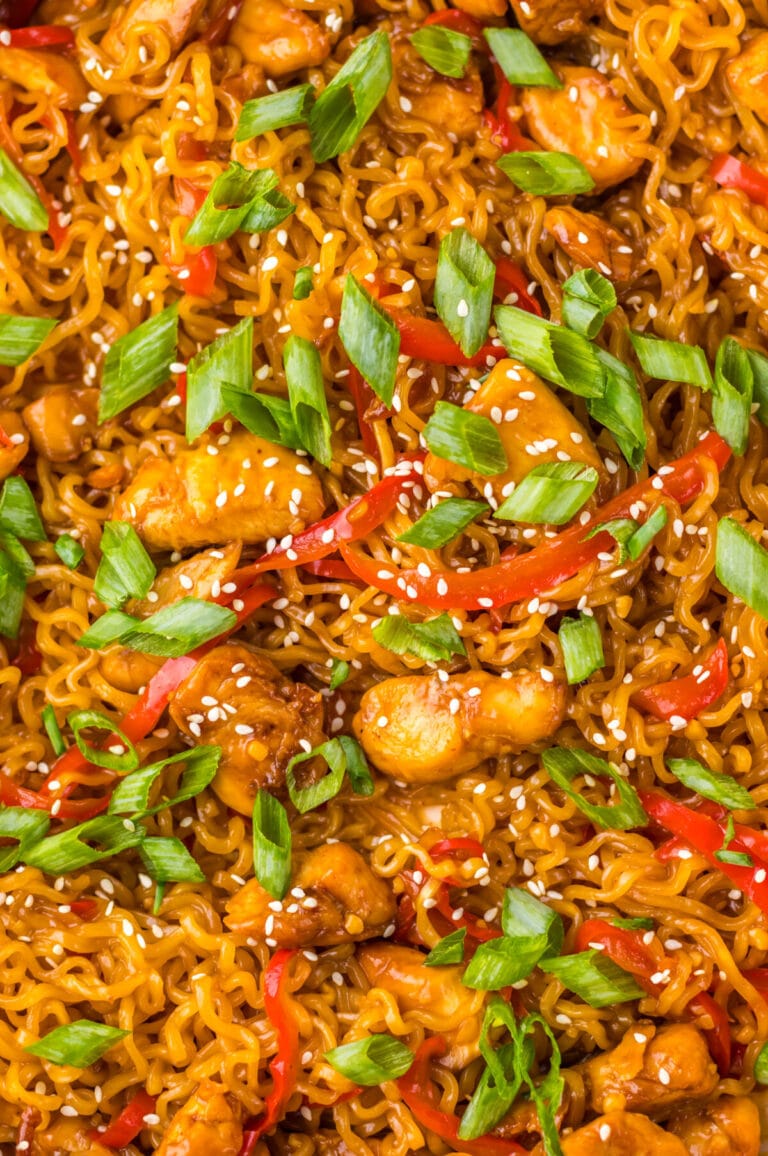 Honey Garlic Chicken Ramen in pan