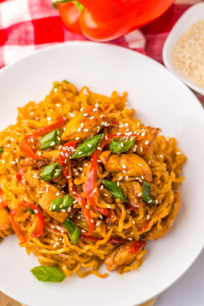 Honey Garlic Chicken Ramen plated