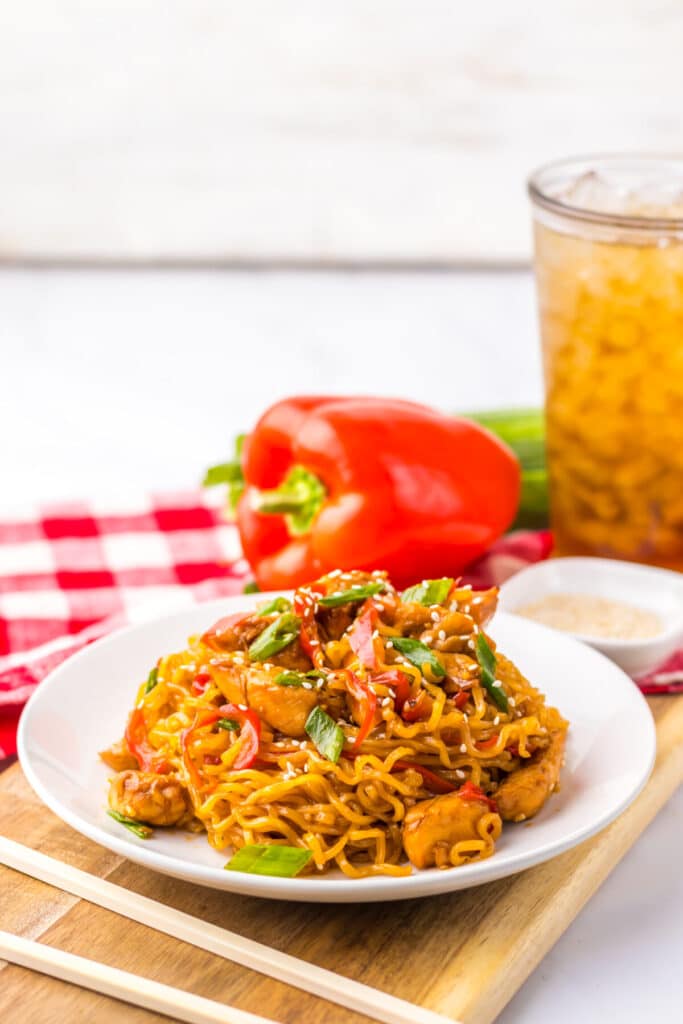 Honey Garlic Chicken Ramen plated
