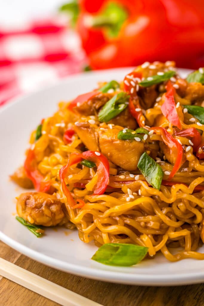 Honey Garlic Chicken Ramen plated