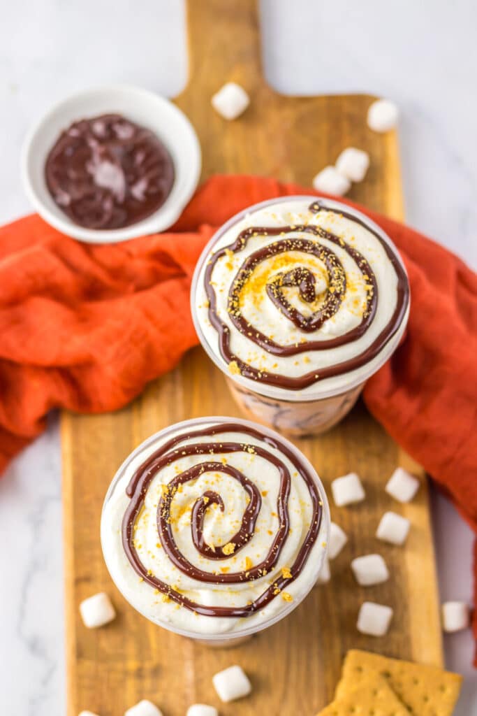 Starbucks S'mores Frappuccino overhead