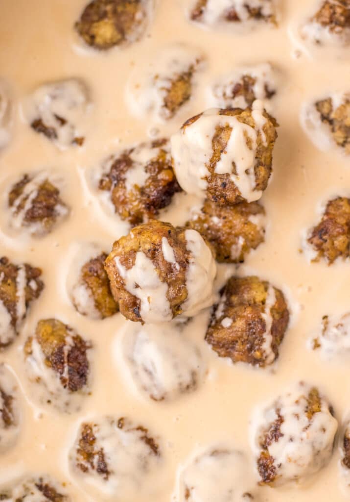 Copycat Ikea Swedish Meatballs in pan