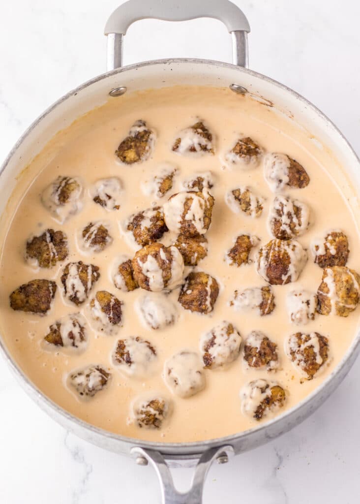 Copycat Ikea Swedish Meatballs in pan