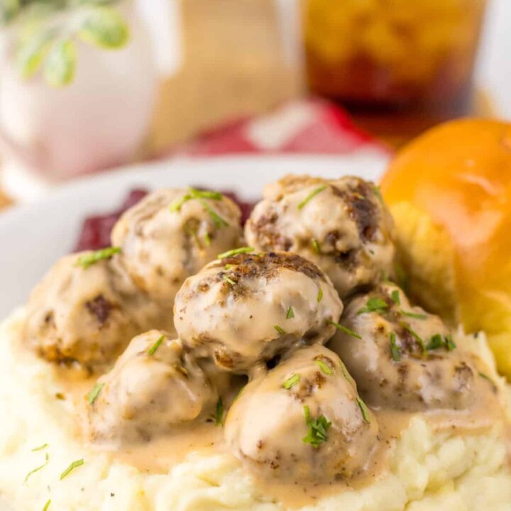 Copycat Ikea Swedish Meatballs plated