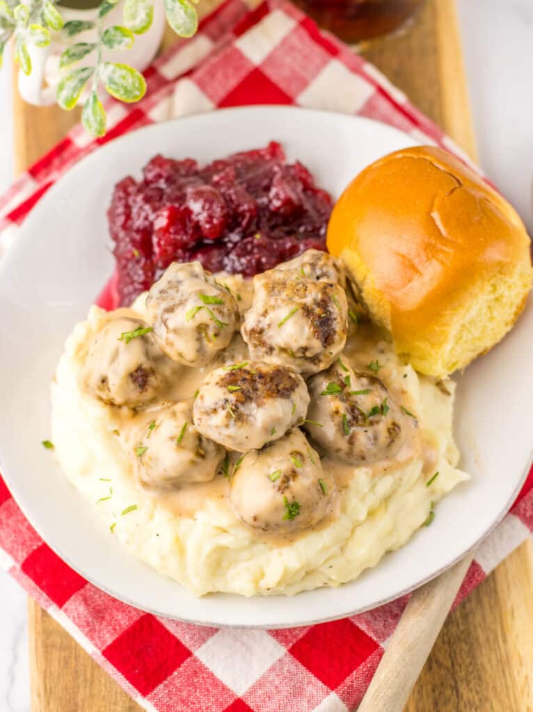 Copycat Ikea Swedish Meatballs plated