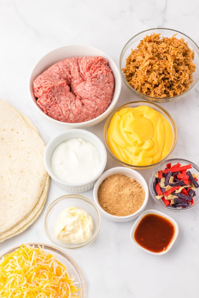 Copycat Taco Bell Grilled Cheese Burritos ingredients