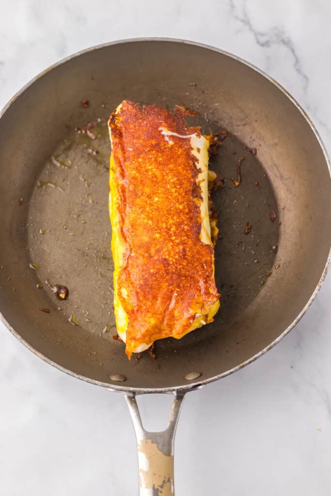 Copycat Taco Bell Grilled Cheese Burritos in pan
