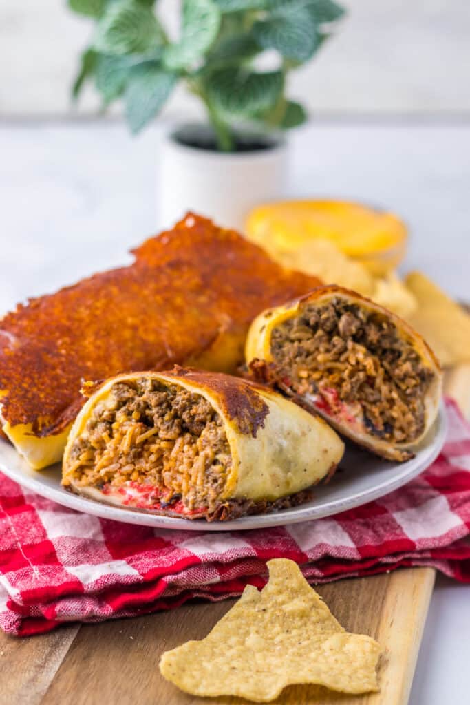 Copycat Taco Bell Grilled Cheese Burritos plated