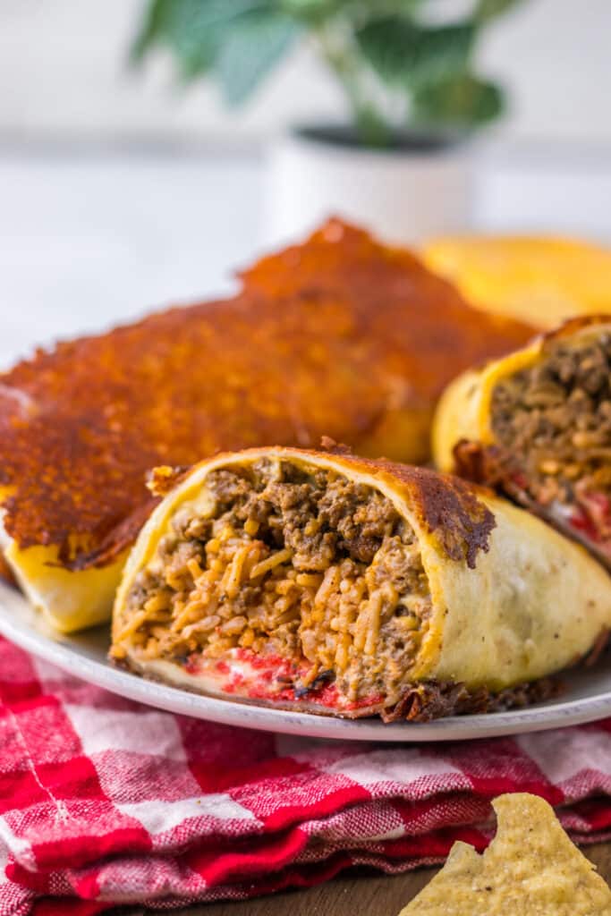 Copycat Taco Bell Grilled Cheese Burritos plated