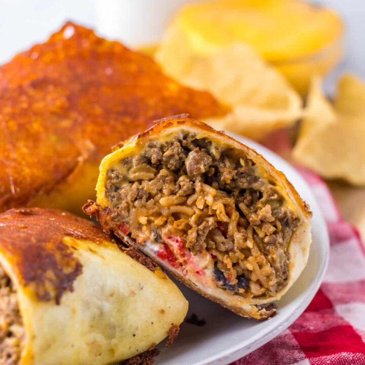 Copycat Taco Bell Grilled Cheese Burritos plated