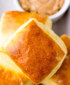 Copycat Texas Roadhouse Rolls closeup