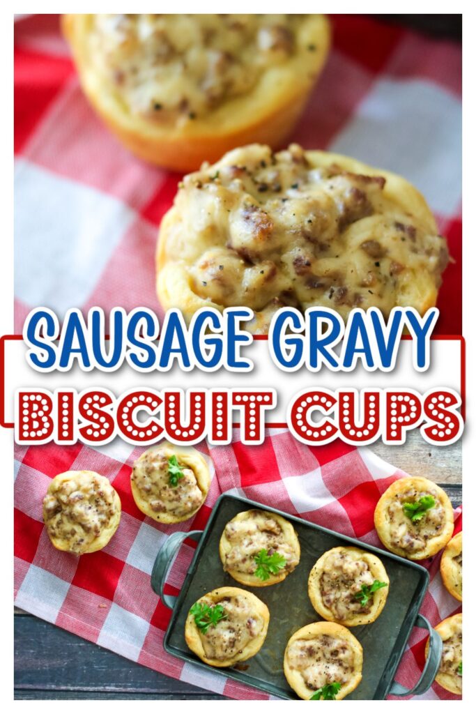 Sausage Gravy Biscuit Cups pin