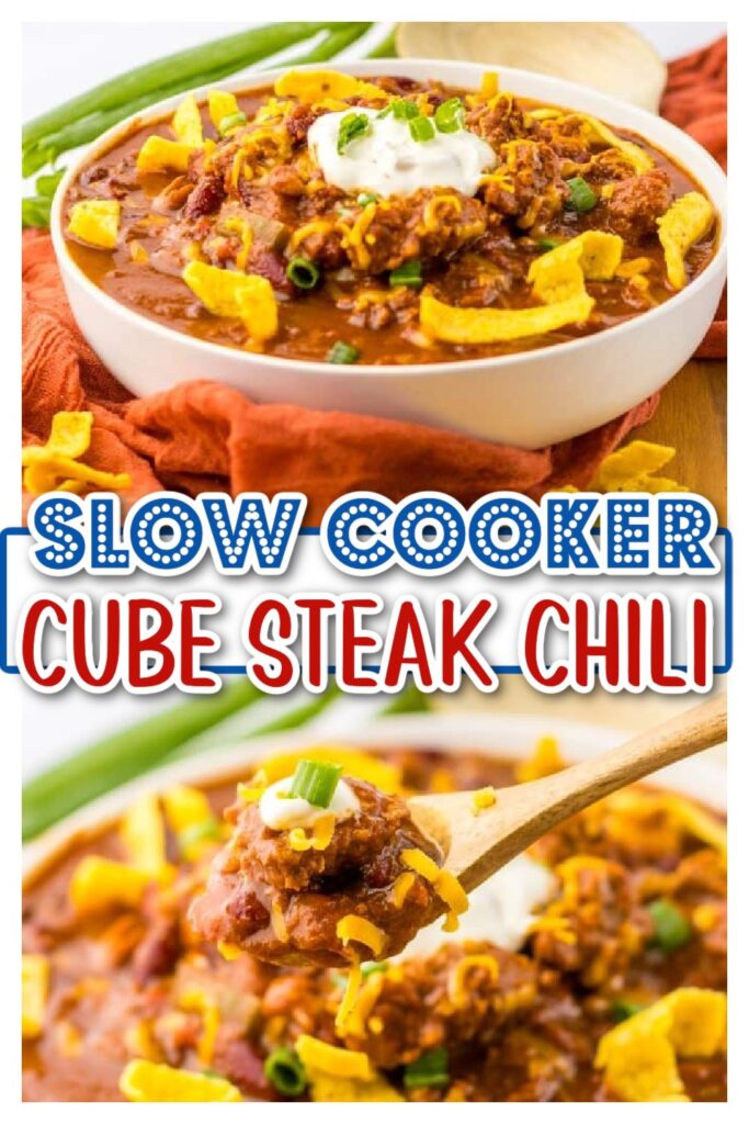 Slow Cooker Cube Steak Chili pin