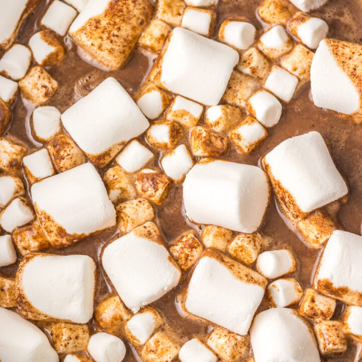 Slow Cooker Pumpkin Spice Hot Chocolate in slow cooker