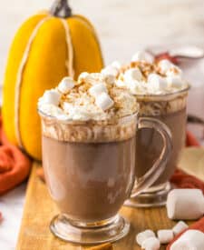 Slow Cooker Pumpkin Spice Hot Chocolate in mugs