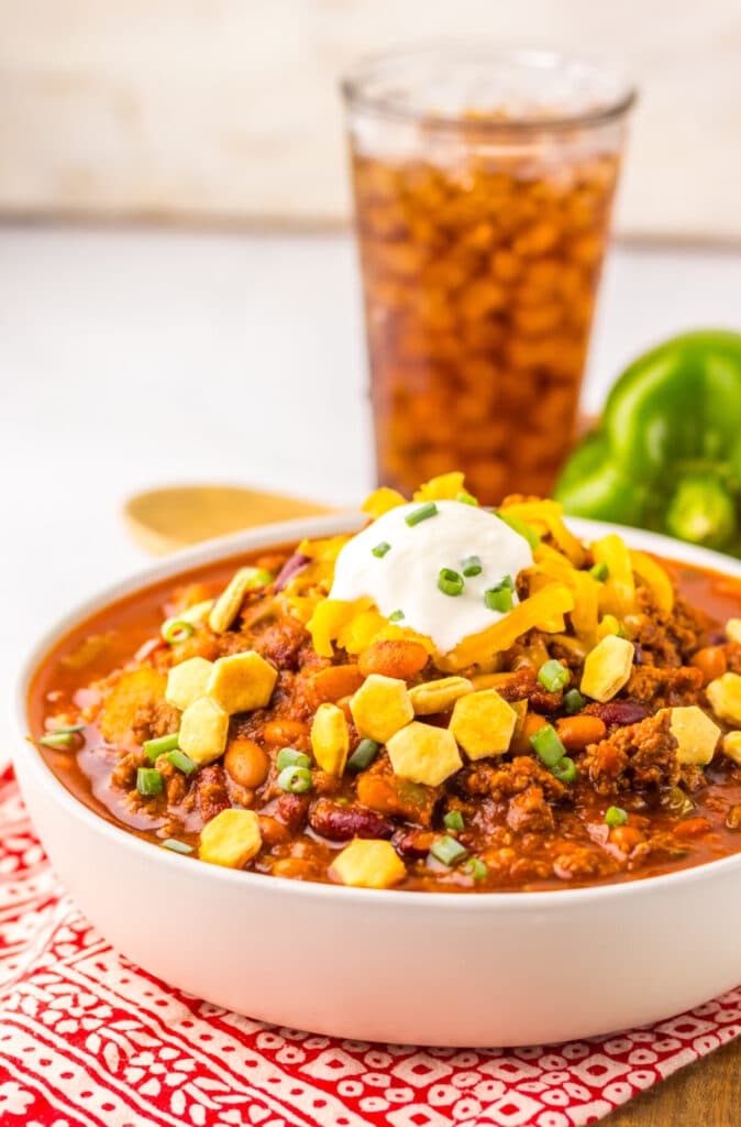 Slow Cooker Wendys Chili plated