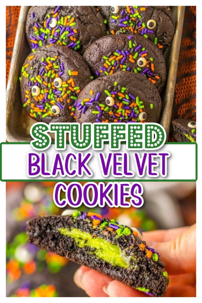Stuffed Black Velvet Cookies pin