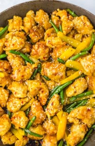 Copycat Panda Express Honey Sesame Chicken in pan