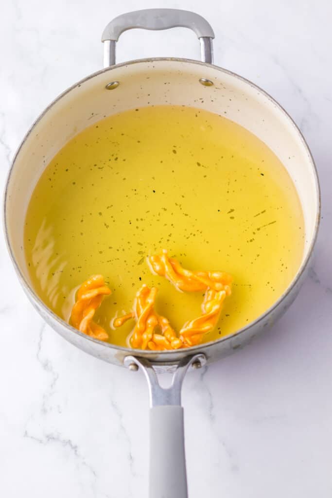 Copycat Taco Bell Cinnamon Twists frying