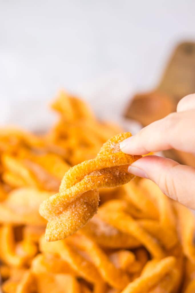 Copycat Taco Bell Cinnamon Twists in hand