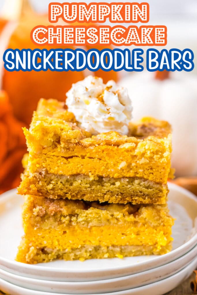 Pumpkin Cheesecake Snickerdoodle Bars graphic