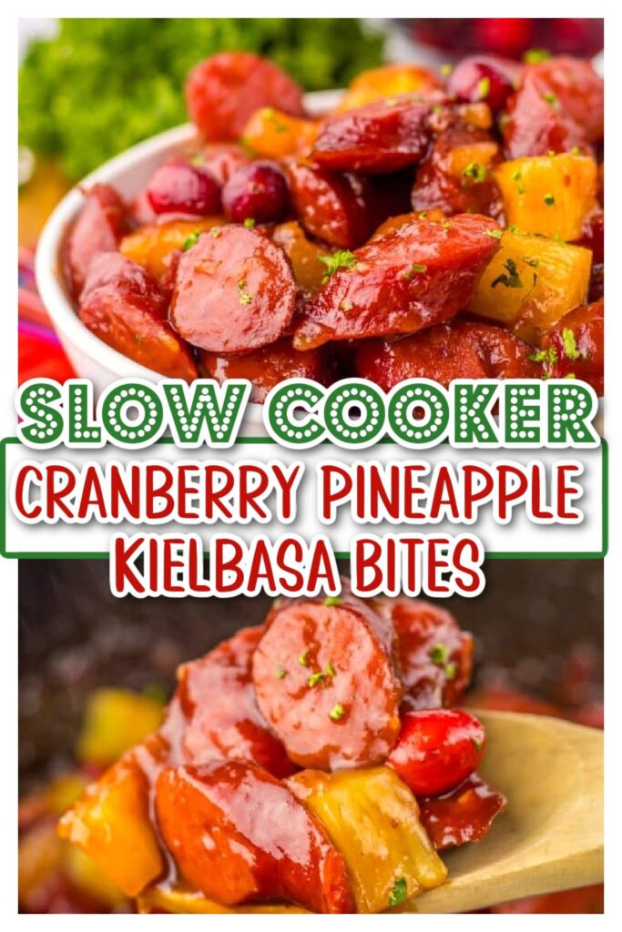 Cranberry Pineapple Kielbasa Bites pin