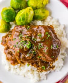 Slow Cooker Smothered Steak plated