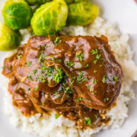 Slow Cooker Smothered Steak plated