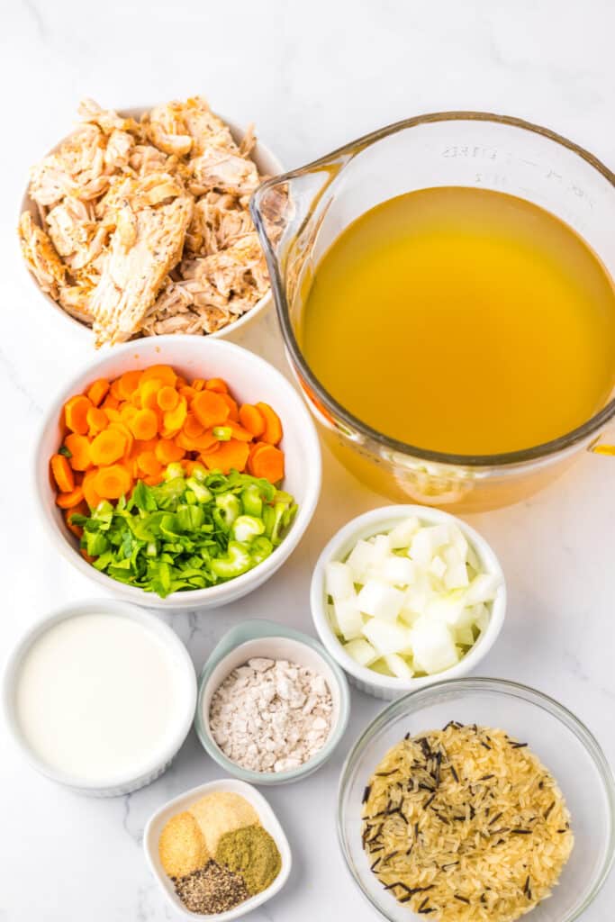 Slow Cooker Turkey and Rice Soup ingredients