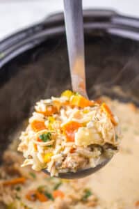 Slow Cooker Turkey and Rice Soup in slow cooker