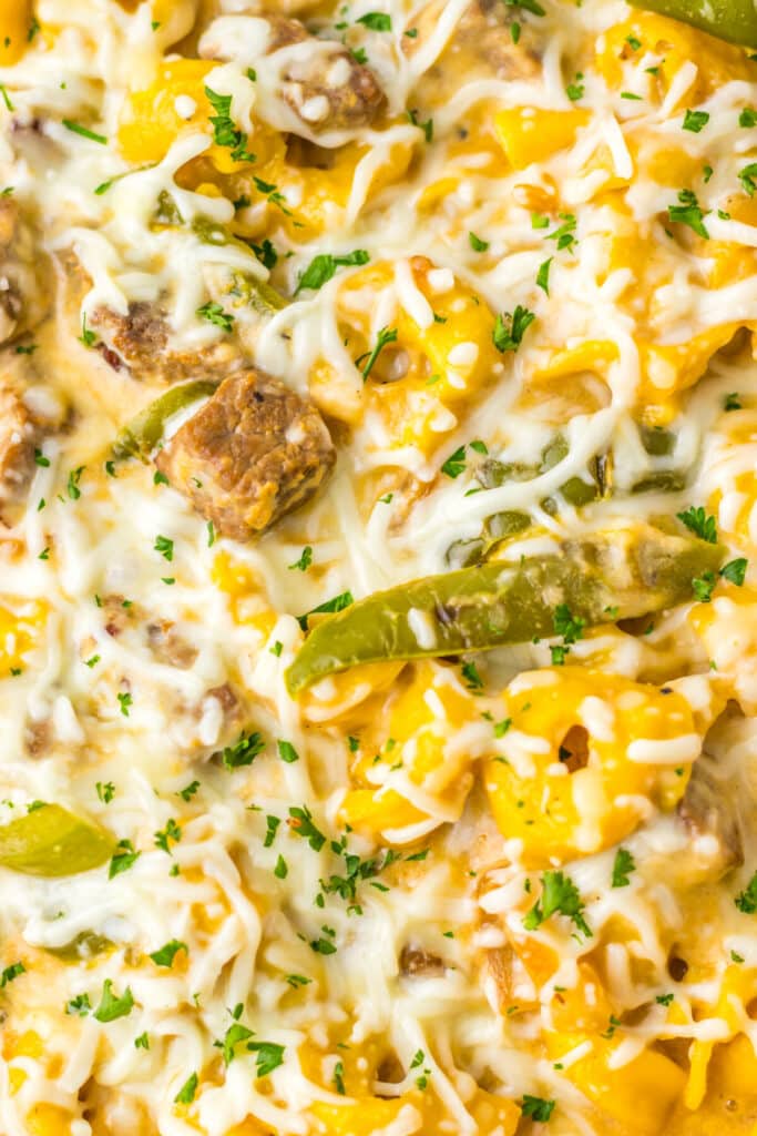 One Pot Cheesesteak Tortellini