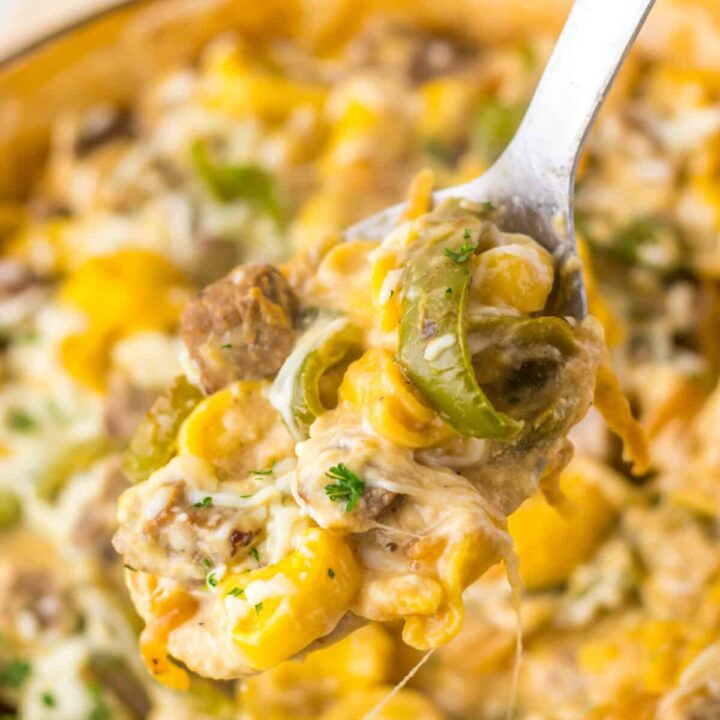 One Pot Cheesesteak Tortellini