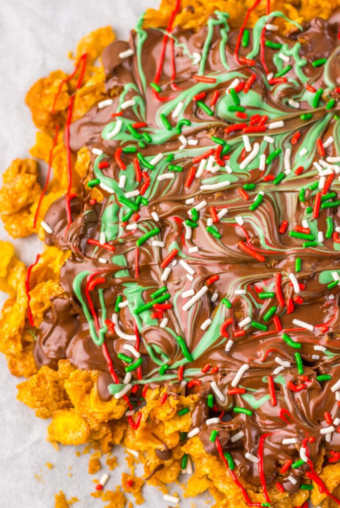 Christmas Cornflake Brittle finished