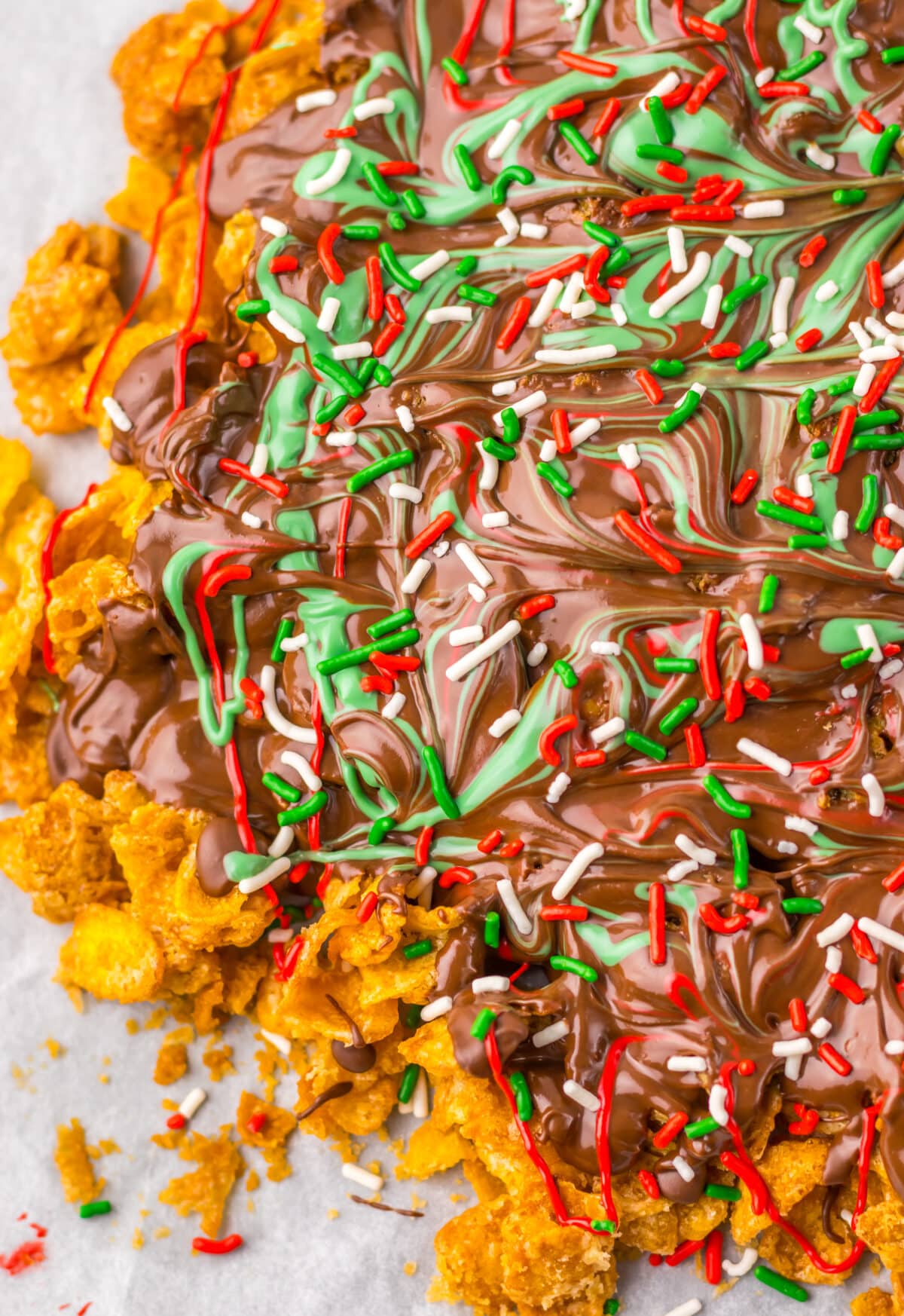 Christmas Cornflake Brittle finished