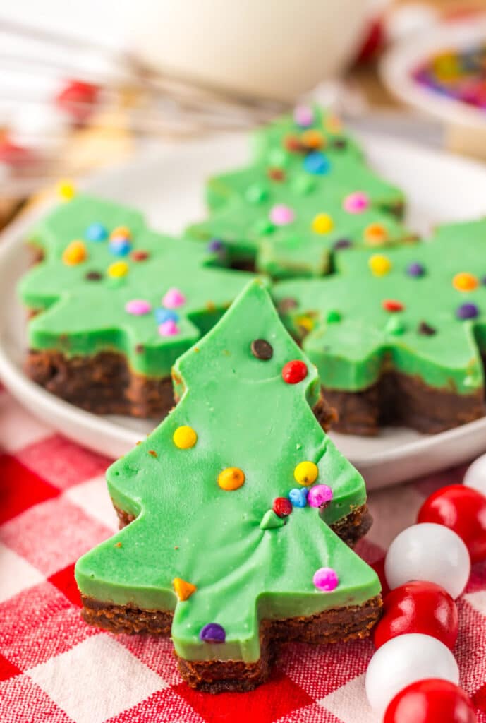 Cosmic Brownie Christmas Trees plated