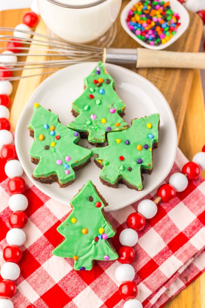Cosmic Brownie Christmas Trees plated