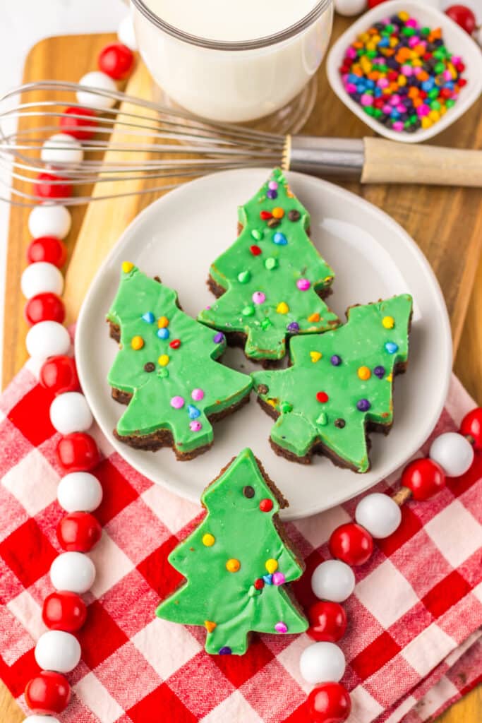 Cosmic Brownie Christmas Trees plated
