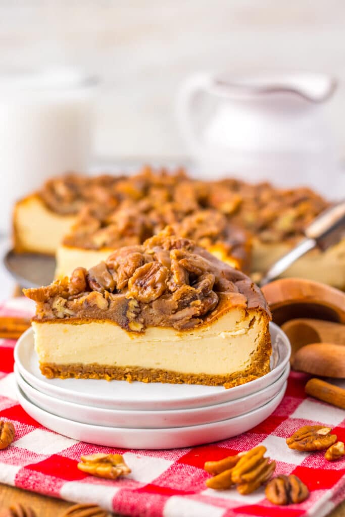 Pecan Pie Cheesecake plated