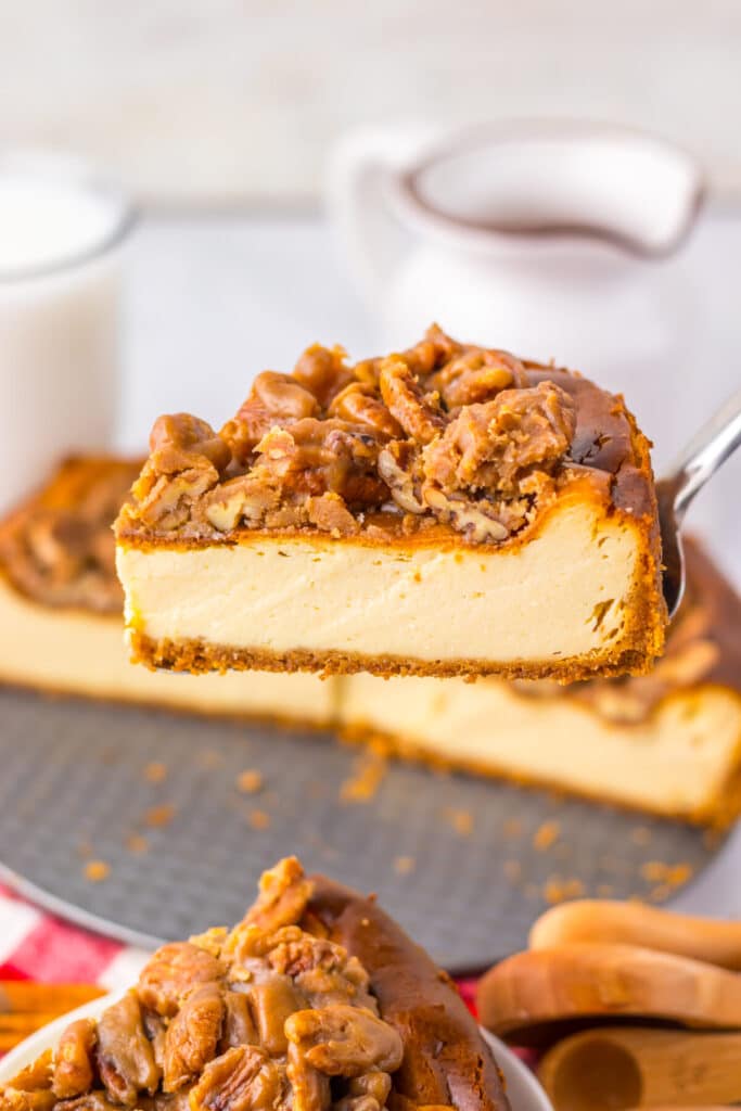 Pecan Pie Cheesecake completed finished