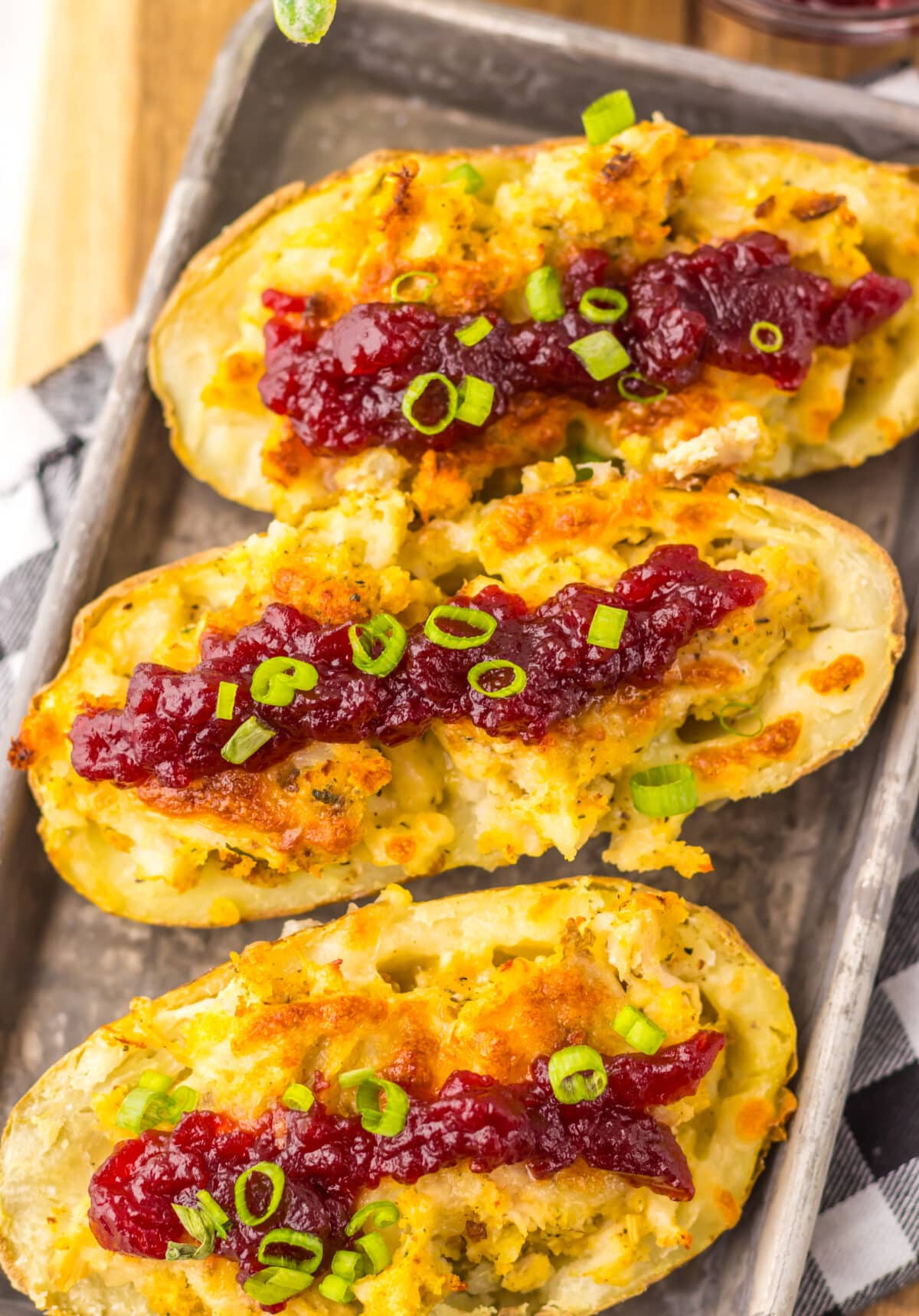 Thanksgiving Stuffed Potato Skins plated