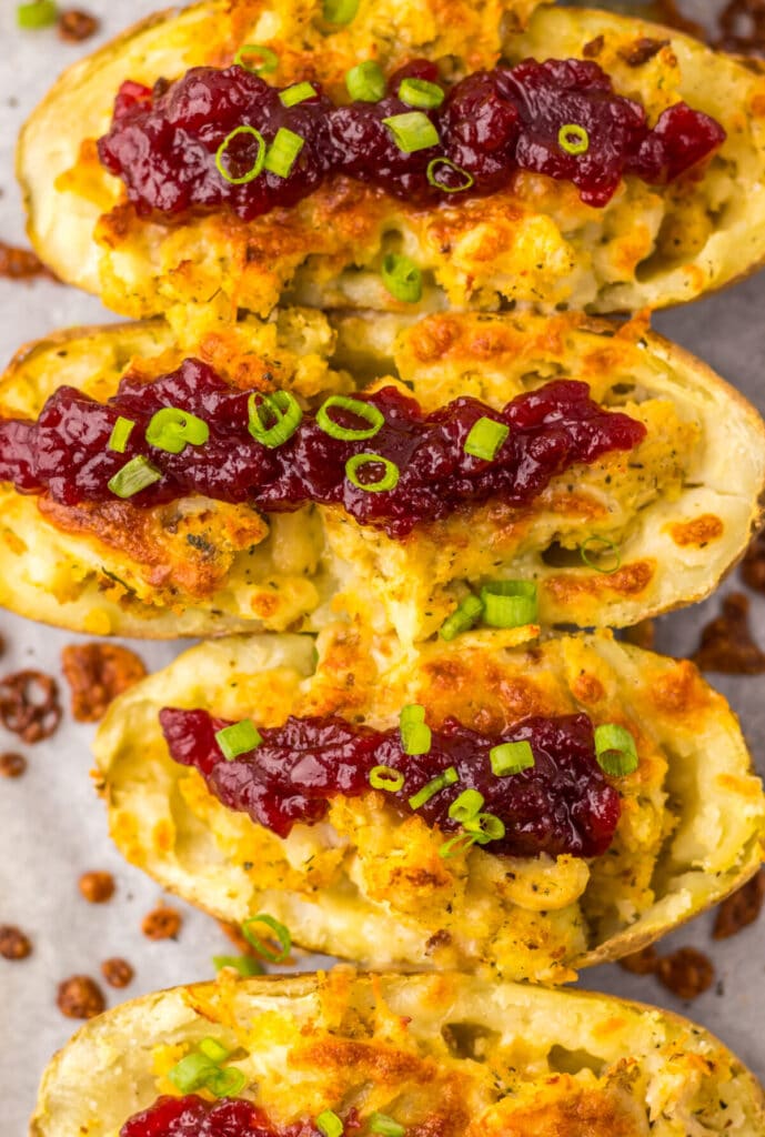 Thanksgiving Stuffed Potato Skins finished