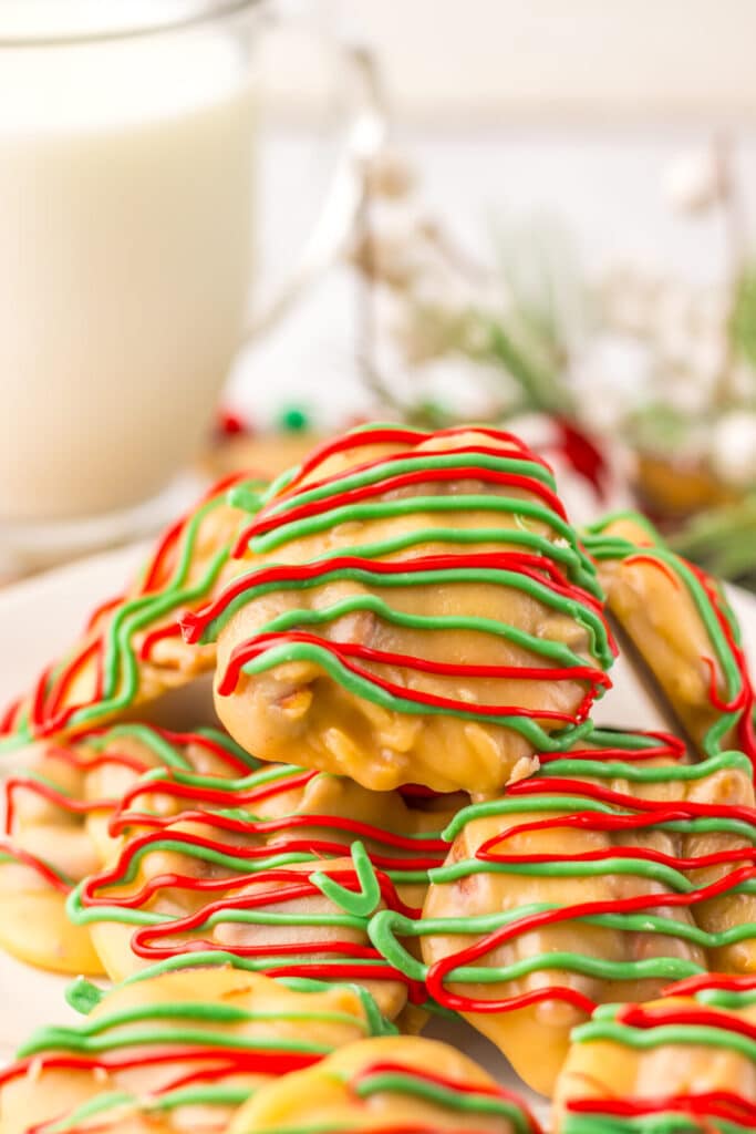 Christmas Pecan Pralines plated