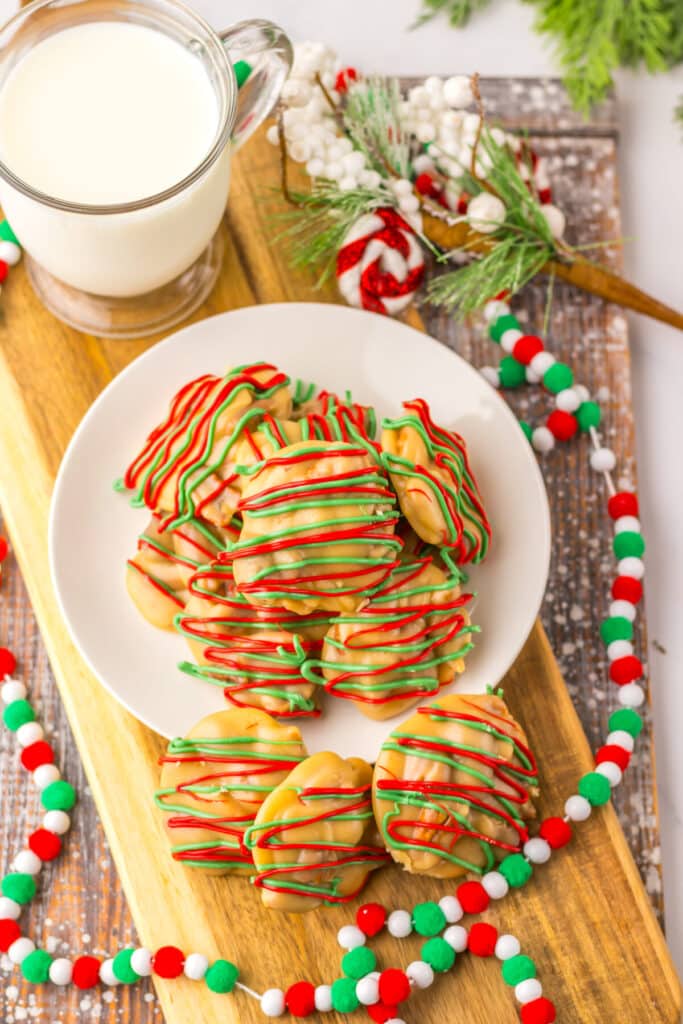 Christmas Pecan Pralines plated