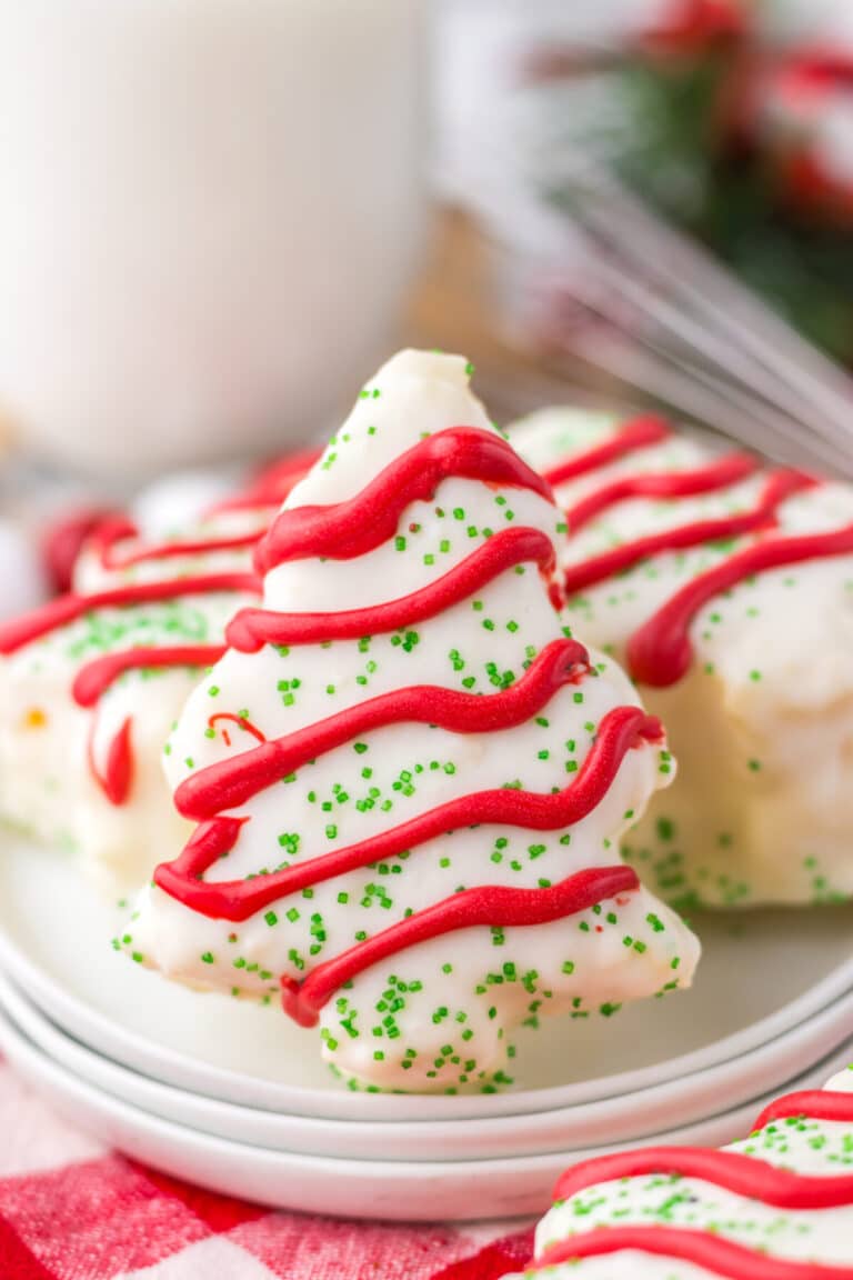 Copycat Christmas Tree Cakes plated