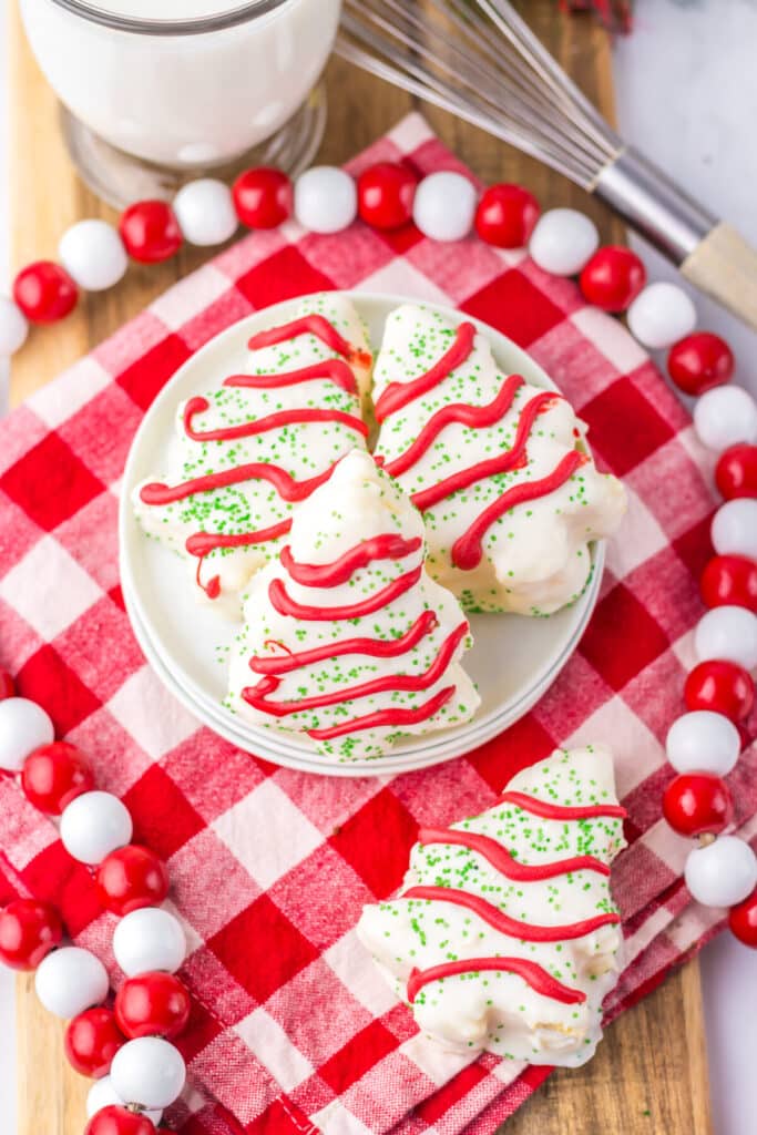Copycat Christmas Tree Cakes plated