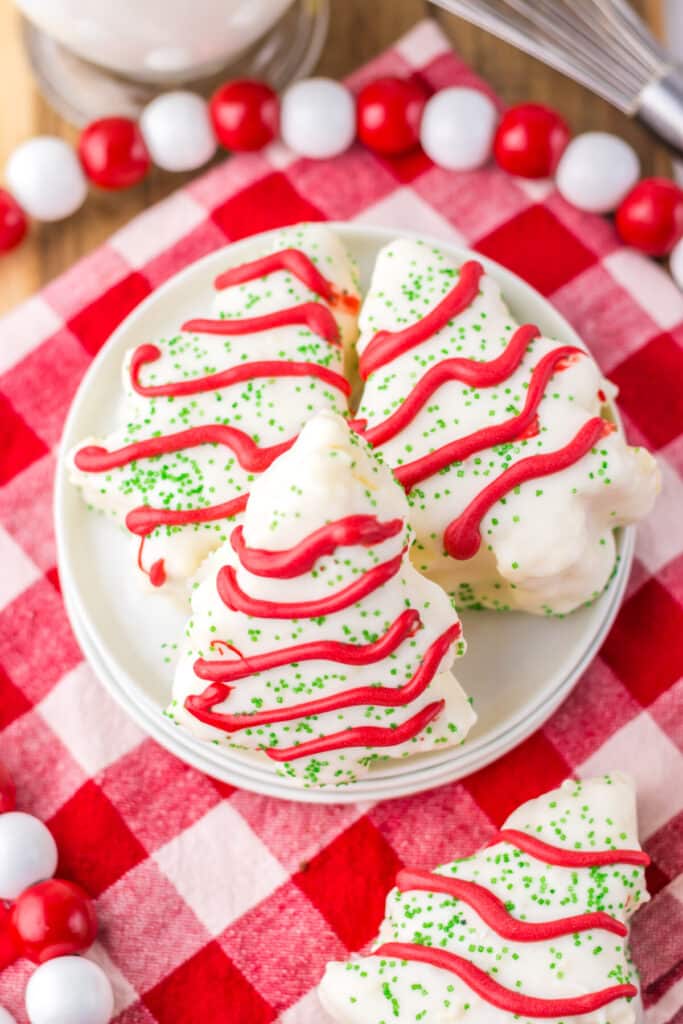 Copycat Christmas Tree Cakes plated