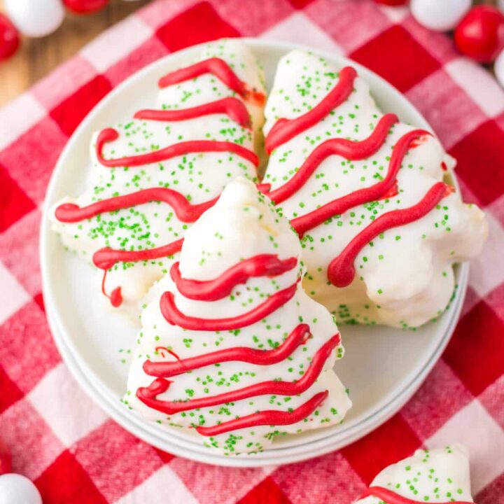 Copycat Christmas Tree Cakes plated