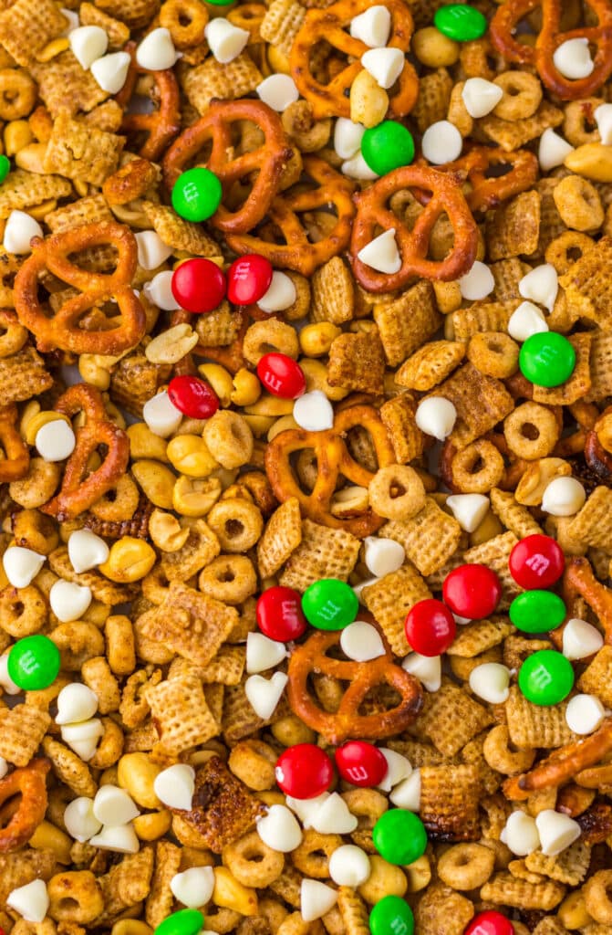 Slow Cooker Christmas Chex Mix finished