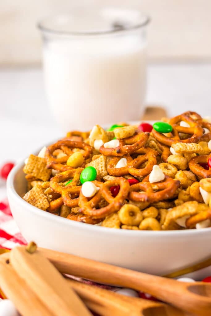 Slow Cooker Christmas Chex Mix in bowl